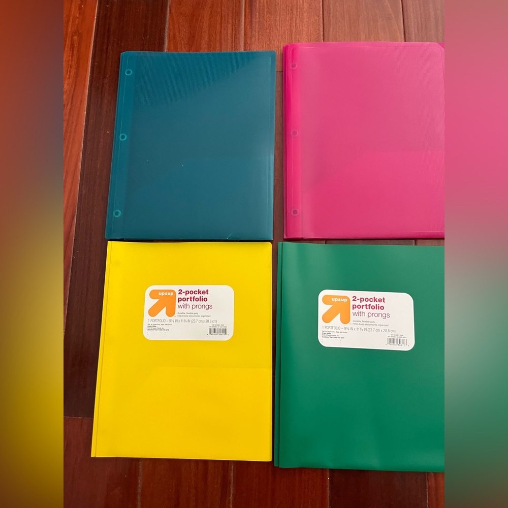 2-Pocket Portfolio with Prongs - Multicolor Set